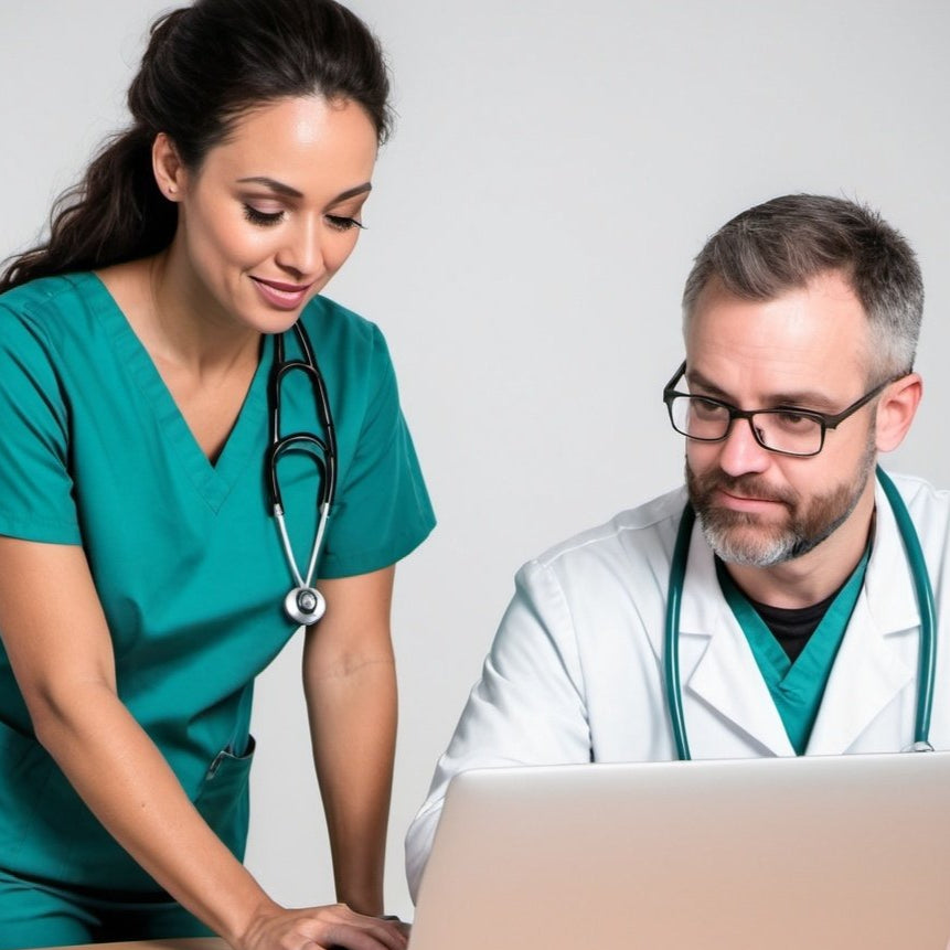 Doctor and nurse collaborating